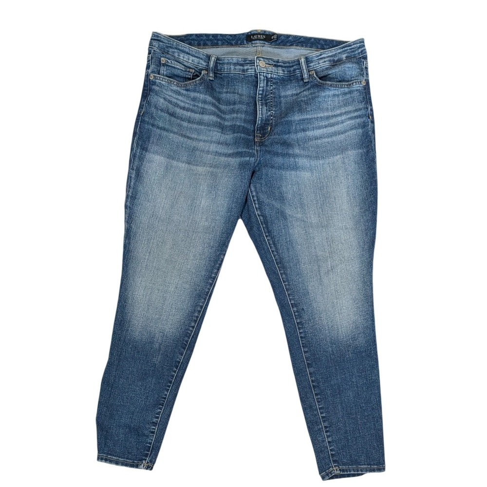 Lauren Ralph Lauren Premier Straight Leg Jeans Blue Medium Wash Plus Size 18W
